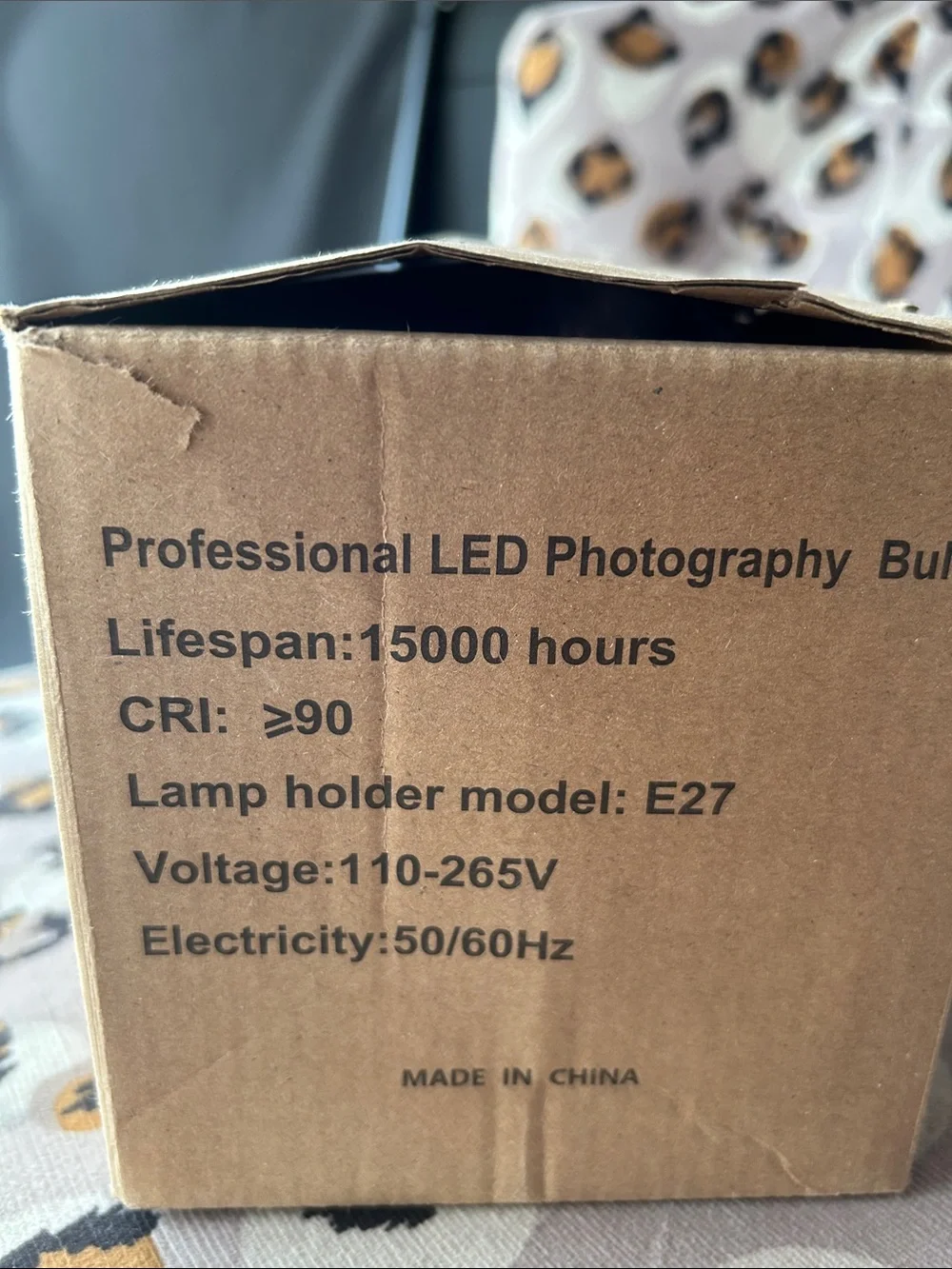 Professional LED Photography Bulb - Brown Box with Black Print